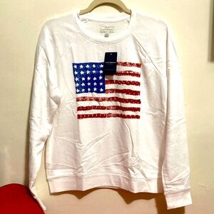 LUCKY BRAND WHITE SWEATER MEDIUM